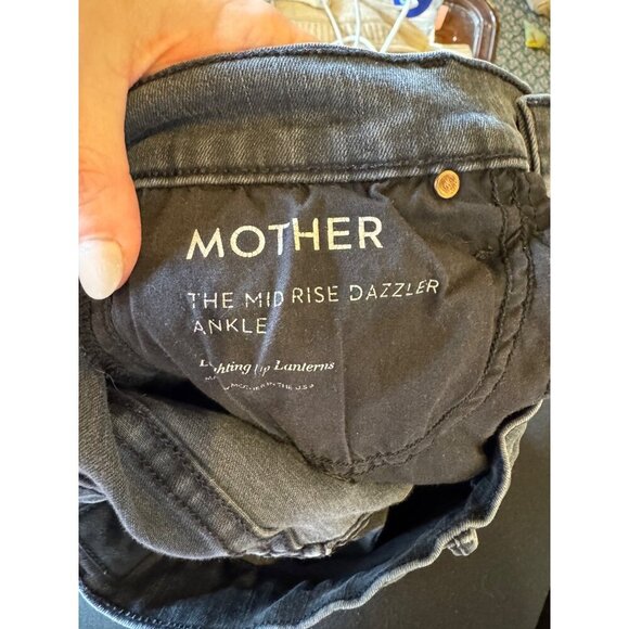 Mother Jeans Women 25 Washed Black Gray Mid Rise‎ Dazzler Lighting Up Lanterns - Picture 10 of 13